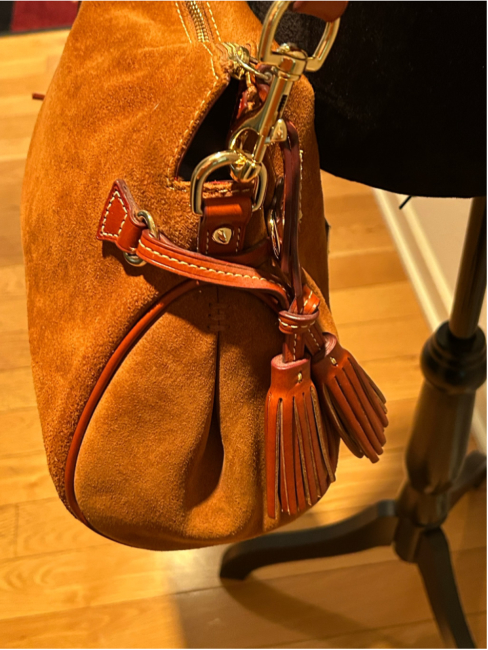 Women's Dooney & Bourke Suede Hobo Bag One Size Brown - Picture 7 of 12